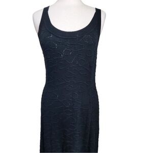 Black Textured Knit Tank Dress